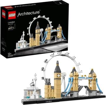 LEGO Architecture Londra 21034 - Seyahat, Mimari ve Tarih Meraklısı Yetişkinler için Koleksiyonluk Sergilenebilir Yapım Seti (468 Parça)