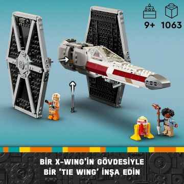 LEGO Star Wars TIE Fighter ve X-Wing Birleşimi 75393-9 Yaş ve Üzeri Star Wars Sevenler için İnşa Edilebilen Starfighter Oyuncak Yapım Seti (1063 Parça)
