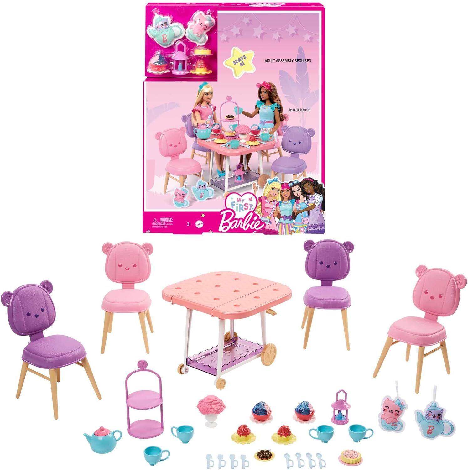 My First Barbie - İlk Barbie Bebeğim Çay Partisi Oyun Seti, 3 yaş ve üzeri, HMM65