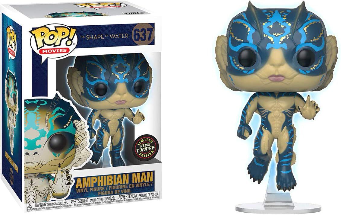 Amphibian Man (Chase Edition): Shape of Water x Funko POP! Movies Vinyl Figure & 1 POP! Compatible PET Plastic Graphical Protector Bundle [#637 / 32485 - B]