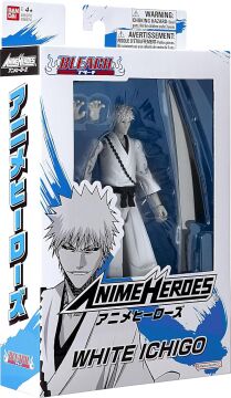 BANDAI 16 cm Beyaz Ichigo Kurosaki Poz Verilebilir Figür, Anime Heroes Bleach Serisi