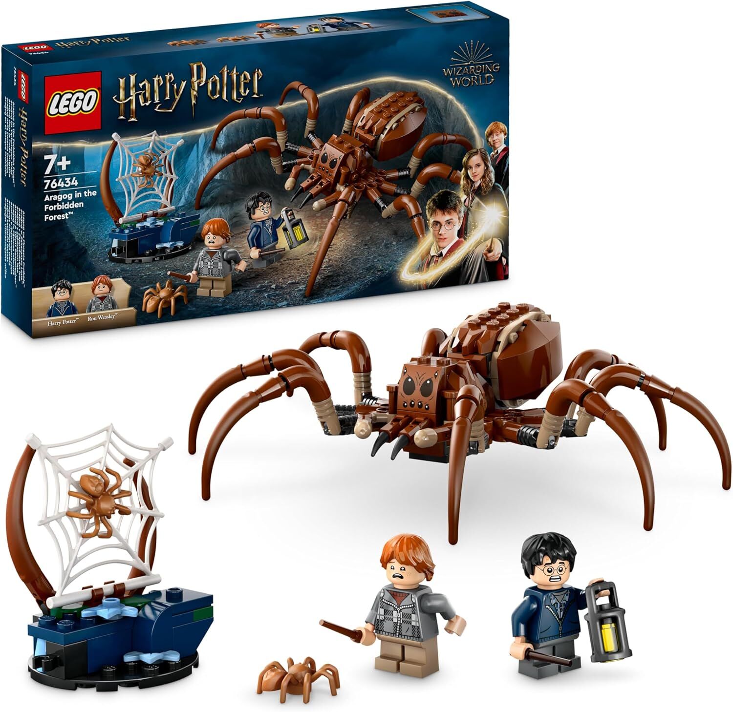 LEGO Harry Potter Aragog Yasak Ormanda 76434, 7 Yaş ve Üzeri İçin Harry Potter ve Ron Weasley Minifigürleri ve Örümcek İçeren Yaratıcı Oyuncak Yapım Seti (195 Parça)