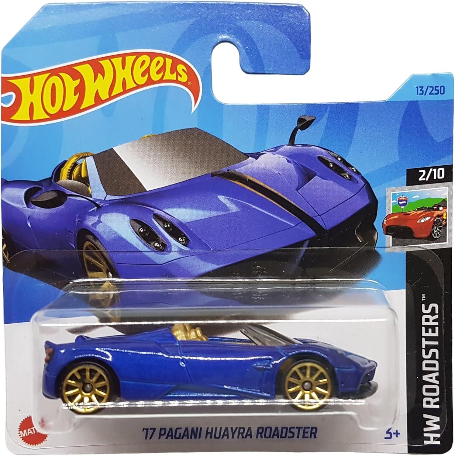 Hot Wheels - ´17 Pagani Huayra Roadster - HW Roadsters 2/10 - HKK08 - Short Card - koyu mavi - Mattel 2023