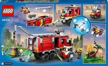 LEGO® City İtfaiye Komuta Kamyonu 60374-7 Yaş ve Üzeri Çocuklar için İnsansız Kara ve Hava Araçları İçeren Oyuncak Yapım Seti (502 Parça)