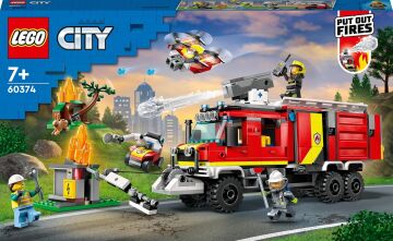 LEGO® City İtfaiye Komuta Kamyonu 60374-7 Yaş ve Üzeri Çocuklar için İnsansız Kara ve Hava Araçları İçeren Oyuncak Yapım Seti (502 Parça)
