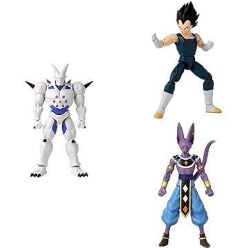 BANDAI, Super Yi-Shinron - BANDAI, Vegeta - BANDAI, Beerus - 16 cm Dragon Ball Dragon Yıldızları Poz Verilebilir Figürleri