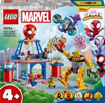 LEGO® Marvel 4+ Spidey Takımı Ağ Örücü Karargahı 10794-4 Yaş ve Üzeri Çocuklar için 5 Minifigür İçeren Yaratıcı Oyuncak Yapım Seti (193 Parça)