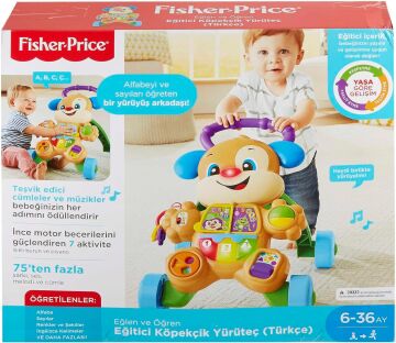 Fisher Price Eğlen & Öğren Yaşa Göre Gelişim, Eğitici Köpekçik Yürüteç (Türkçe), Aynı Zamanda Renkleri, Şekilleri, Sayıları ve Daha Fazlasını Sunar FTG10