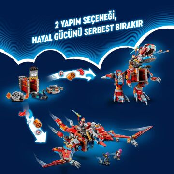 LEGO DREAMZzz Cooper’ın Robot Dinozoru C-Rex 71484 – 9 Yaş ve Üzeri Çocuklar İçin 4 Minifigür ve T. rex Modeli İçeren Yaratıcı Oyuncak Yapım Seti (917 Parça)