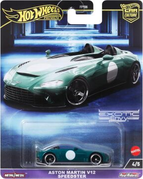 Hot Wheels Premium Araba Kültürü Devre Efsaneleri Oyuncak Araç, 1:64 Ölçekli Die-Cast Aston Martin V12 Speedster Koleksiyonerler için