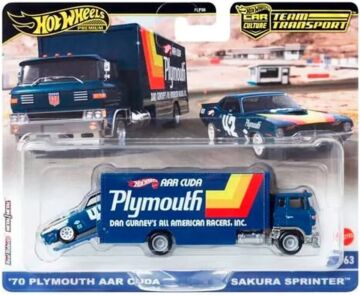 Hot Wheels Premium Car Culture Team Transport FLF56-HRV38 '70 Plymouth AAR Cuda & Sakura Sprinter