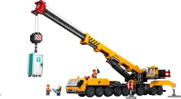 LEGO City Sarı Mobil İnşaat Vinci 60409-9 Yaş ve Üzeri Çocuklar için Yaratıcı Oyuncak Yapım Seti (1116 Parça)