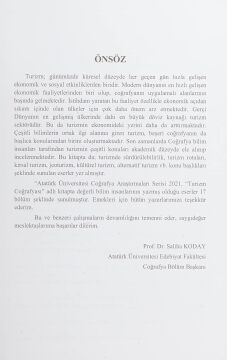 Turizm Coğrafya - Atatürk Üniversitesi Coğrafya Araştırmaları Serisi 2021