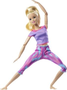 Barbie Sonsuz Hareket Bebeği, Sarışın - Desenli Taytlı, 3 yaş ve üzeri, GXF04