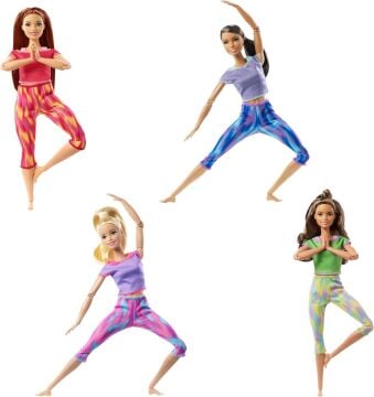 Barbie Sonsuz Hareket Bebeği, Sarışın - Desenli Taytlı, 3 yaş ve üzeri, GXF04