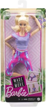 Barbie Sonsuz Hareket Bebeği, Sarışın - Desenli Taytlı, 3 yaş ve üzeri, GXF04