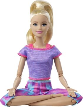 Barbie Sonsuz Hareket Bebeği, Sarışın - Desenli Taytlı, 3 yaş ve üzeri, GXF04