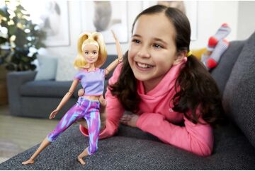 Barbie Sonsuz Hareket Bebeği, Sarışın - Desenli Taytlı, 3 yaş ve üzeri, GXF04