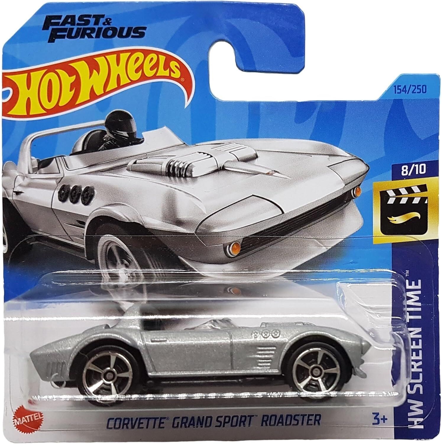 Hot Wheels - Corvette Grand Sport Roadster - HW Screen Time 8/10 - HKH90 - Short Card - Fast & Furious - Mattel 2023