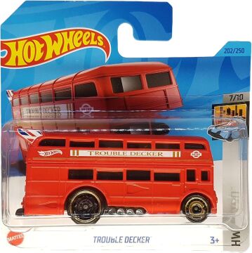 Hot Wheels - Drouble Decker - HW Metro 7/10 - HKG63 - Short Card - Çift katlı otobüs Londra - kırmızı - Mattel 2023