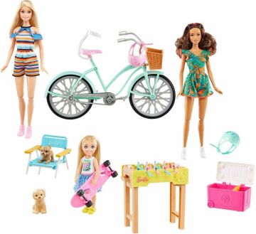 Barbie Mattel - Holiday Fun bebek, bisiklet ve aksesuarlar (GXF32)