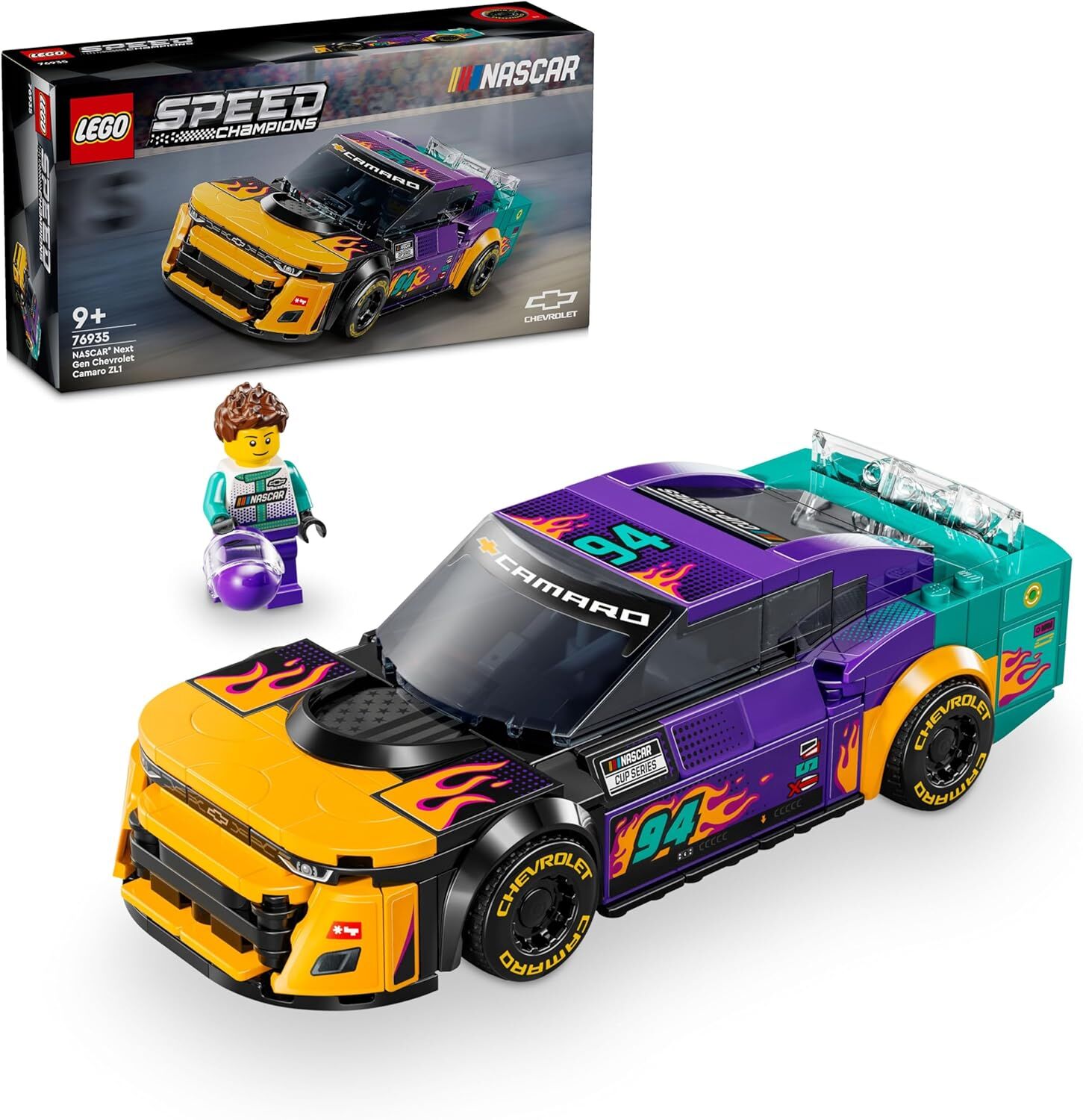 LEGO Speed Champions NASCAR Next Gen Chevrolet Camaro ZL1 76935 – 9 Yaş ve Üzeri Çocuklar için Oyuncak Yarış Arabası Yapım Seti (328 Parça)