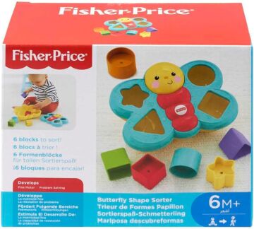 Fisher Price Şekil Eşleştirme Arkadaşı Kelebek, 6 Bloklu, Şekil Eşleştirme Oyunu CDC22