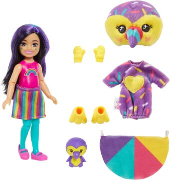 Barbie Cutie Reveal Bebekler Chelsea Tropikal Orman Serisi - Kuş, 3 yaş ve üzeri, HKR16