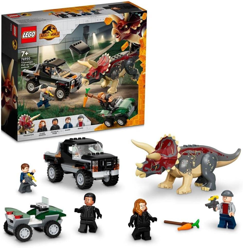 LEGO Jurassic World 76950 Triceratops Pickup Truck Ambush