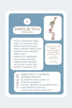 Yoga Kartları - 55 Kartlık Deste ve Rehber Kitapçık - 45 Poz ve 10 Seri Kartı - 10x15cm - Mat Tarot