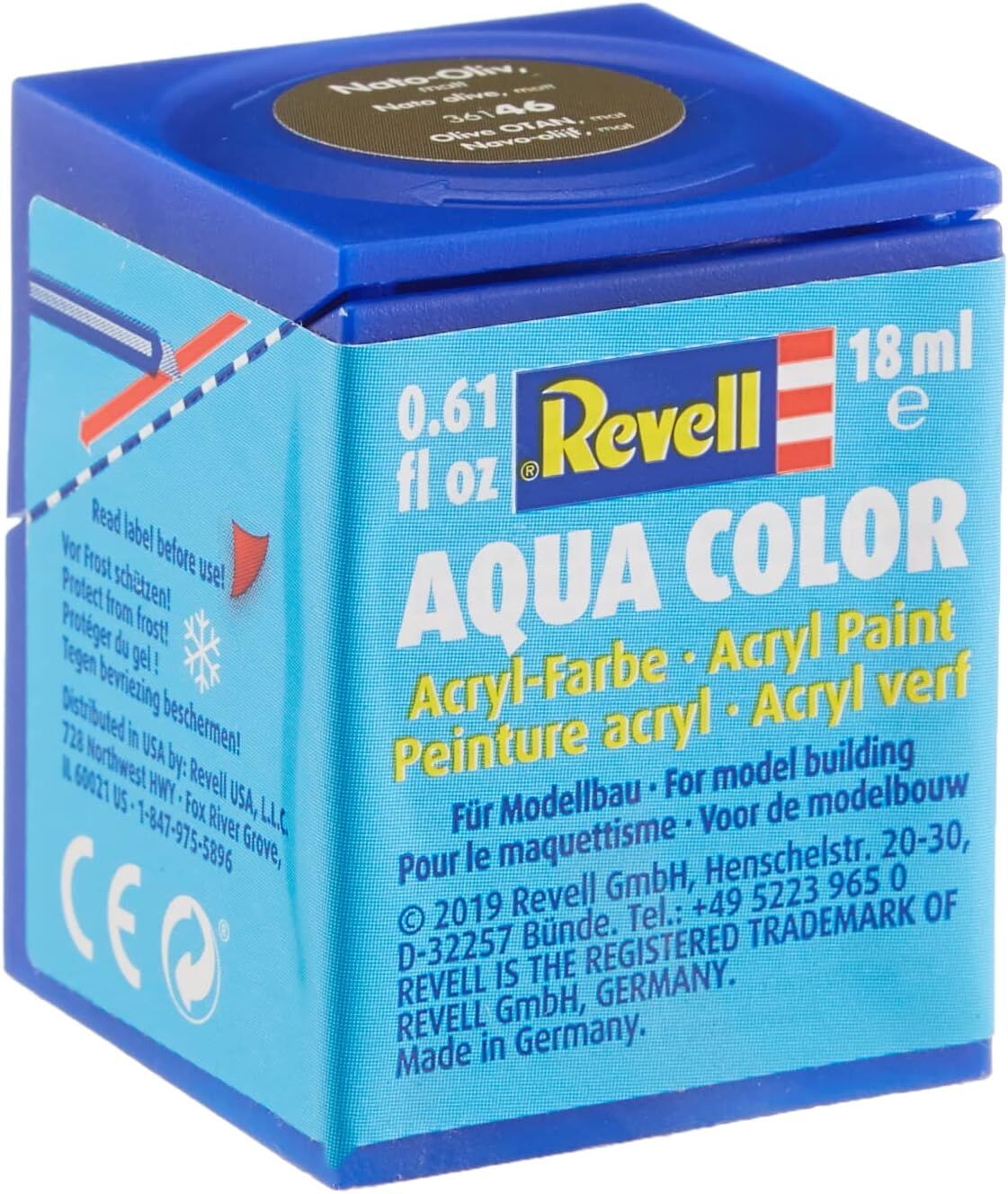 Revell - Su Bazlı Maket Boyası Nato Zeytin Mat 18 Ml (36146)