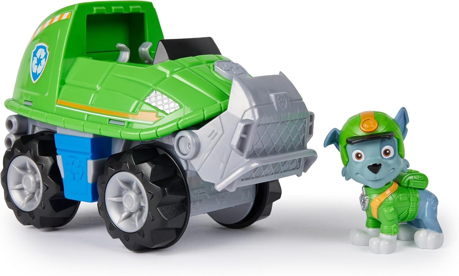 PAW PATROL Jungle Pups Rocky figürlü Kaplumbağa Aracı (temel araç), 3 yaşından büyük çocuklar için oyuncak