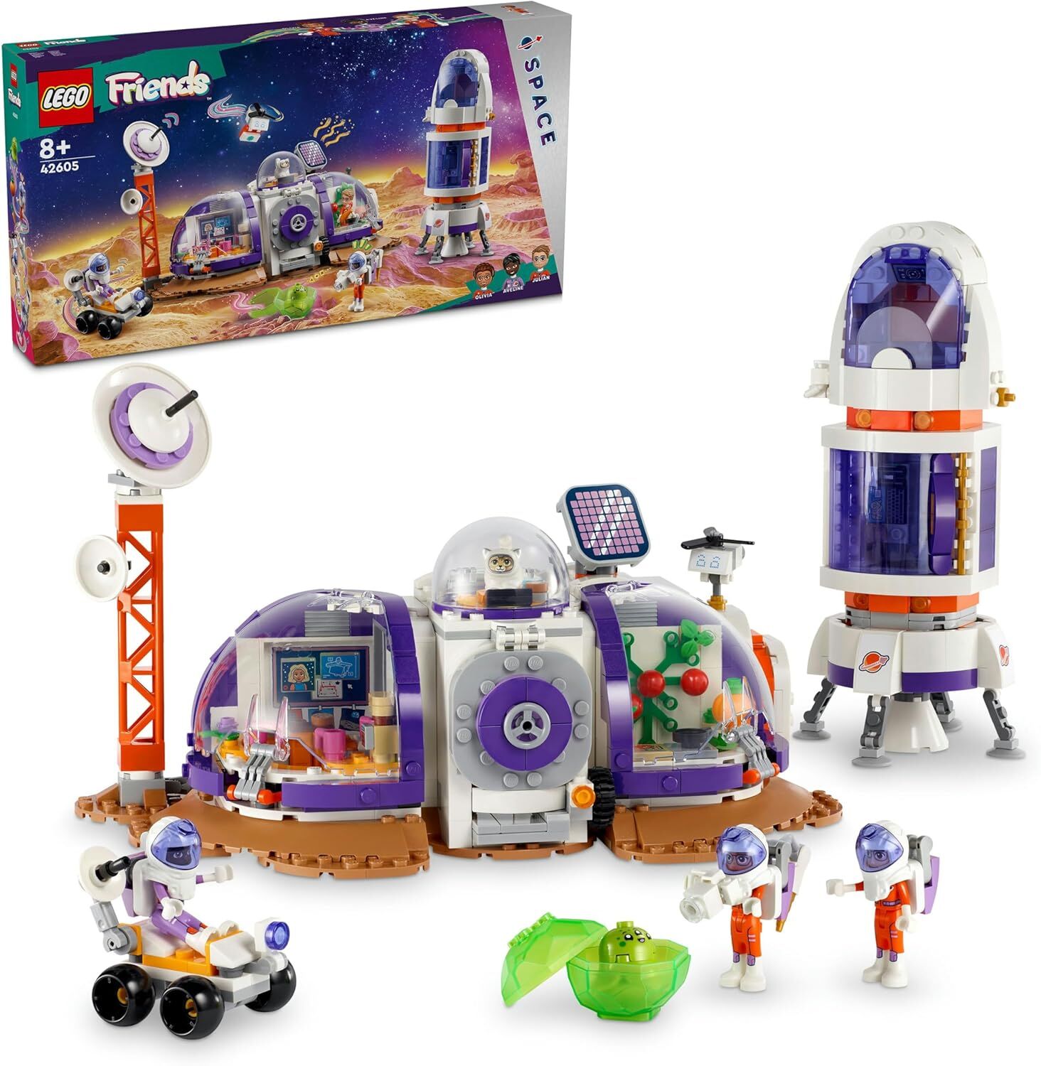 LEGO Friends Mars Uzay Üssü ve Roketi 42605-8 Yaş ve Üzeri Çocuklar için 4 Karakter İçeren Yaratıcı Oyuncak Yapım Seti (981 Parça)