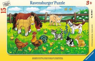 Ravensburger 60467 Puz Çayırda Hayvanlar, 15 Parça