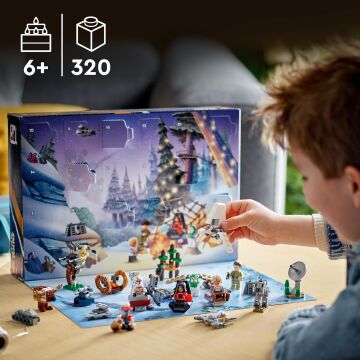 LEGO® Star Wars™ Yılbaşı Takvimi 2023 75366-6 Yaş ve Üzeri Star Wars Seven Çocuklar için 9 Karakter ve 15 Mini Model İçeren Yaratıcı Oyuncak Yapım Seti (320 Parça)