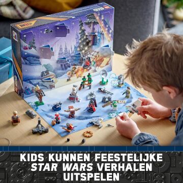LEGO® Star Wars™ Yılbaşı Takvimi 2023 75366-6 Yaş ve Üzeri Star Wars Seven Çocuklar için 9 Karakter ve 15 Mini Model İçeren Yaratıcı Oyuncak Yapım Seti (320 Parça)