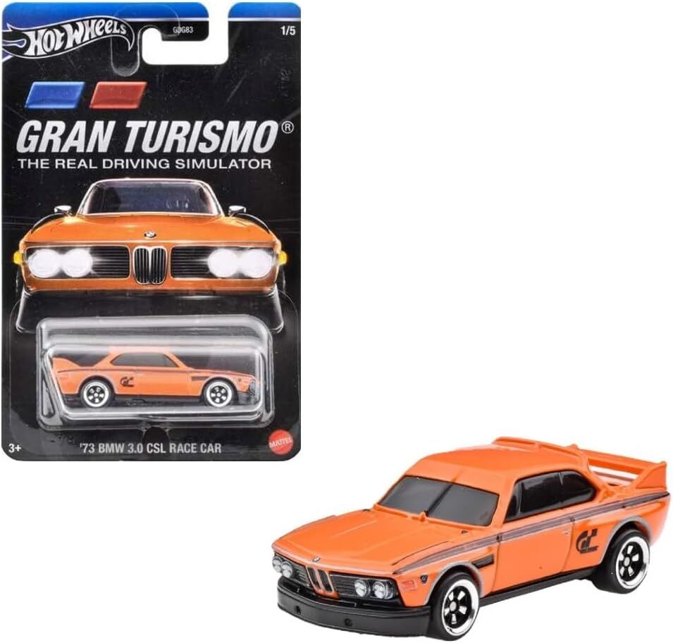Hot Wheels Film Arabaları Özel Seri GDG83-HWR61-HRV63 01/05 Gran Turismo 1973 Bmw 3.0 CSL Race Car