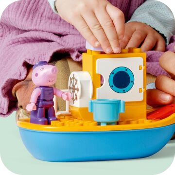 LEGO DUPLO Peppa Pig Tekne Gezisi 10432-2 Yaş ve Üzeri Çocuklar için Peppa Pig Minifigürü İçeren Eğitici Oyuncak Yapım Seti (23 Parça)