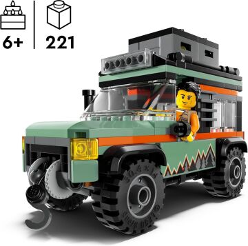 LEGO City 4x4 Arazi Dağ Arabası 60447-6 Yaş ve Üzeri Çocuklar için Yaratıcı Oyuncak Yapım Seti, Doğum Günü Hediyesi (221 Parça)