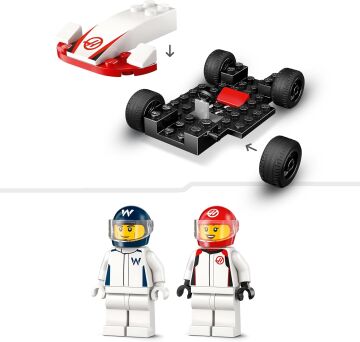LEGO City F1 Williams Racing ve Haas F1 Yarış Arabaları 60464-4 Yaş ve Üzeri Çocuklar için 2 F1 Pilotu Minifigürü İçeren Yaratıcı Oyuncak Yapım Seti, Doğum Günü Hediyesi (92 Parça)