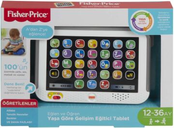 Fisher-Price Eğlen&Öğren yaş ve üzeria Göre Gelişim Eğitici Tablet (Türkçe), 12 - 36 aylık, CLK64