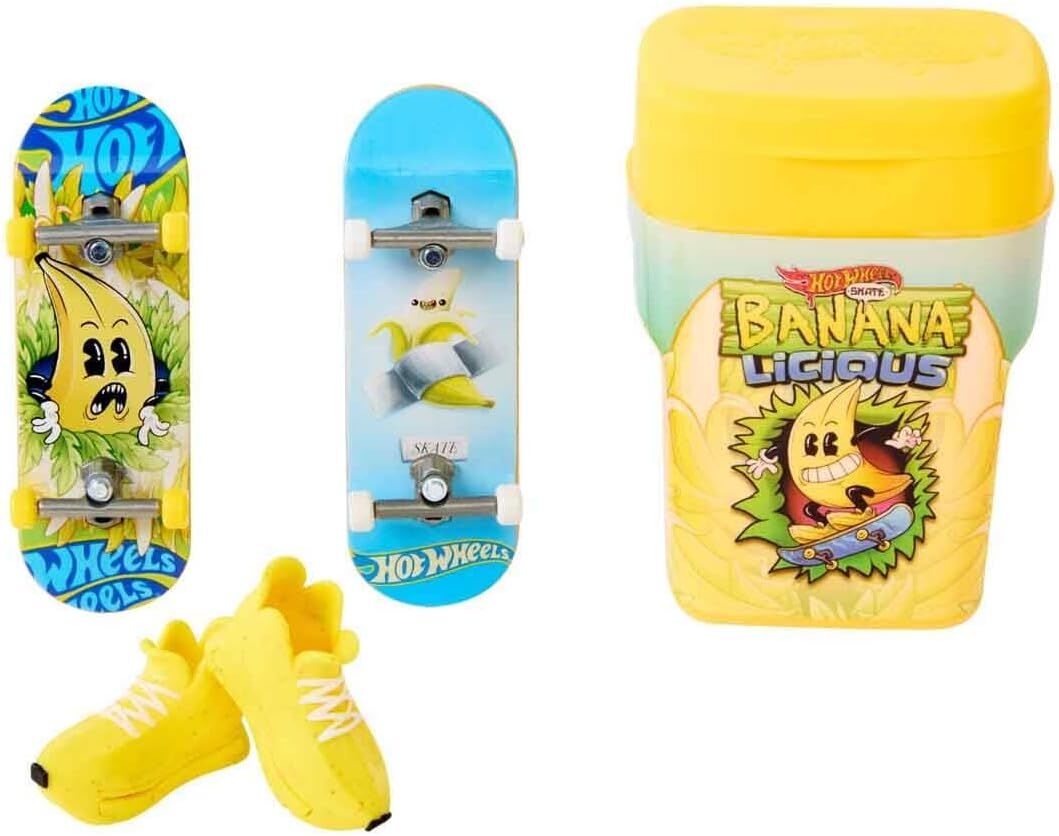 Hot Wheels Skate 2'li Parmak Kaykay ve Kutu Seti HTP10 - Banana Licious