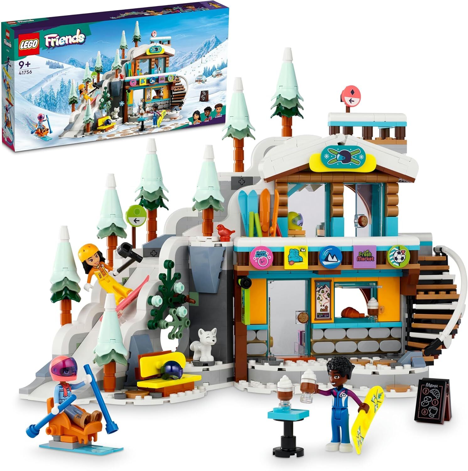 LEGO® Friends Kayak Pisti ve Kafe 41756-9 Yaş ve Üzeri Çocuklar için Yaratıcı Oyun Aksesuarları, 3 Mini Oyuncak Bebek ve Oyuncak Köpek İçeren Yaratıcı Oyuncak Yapım Seti (980 Parça)