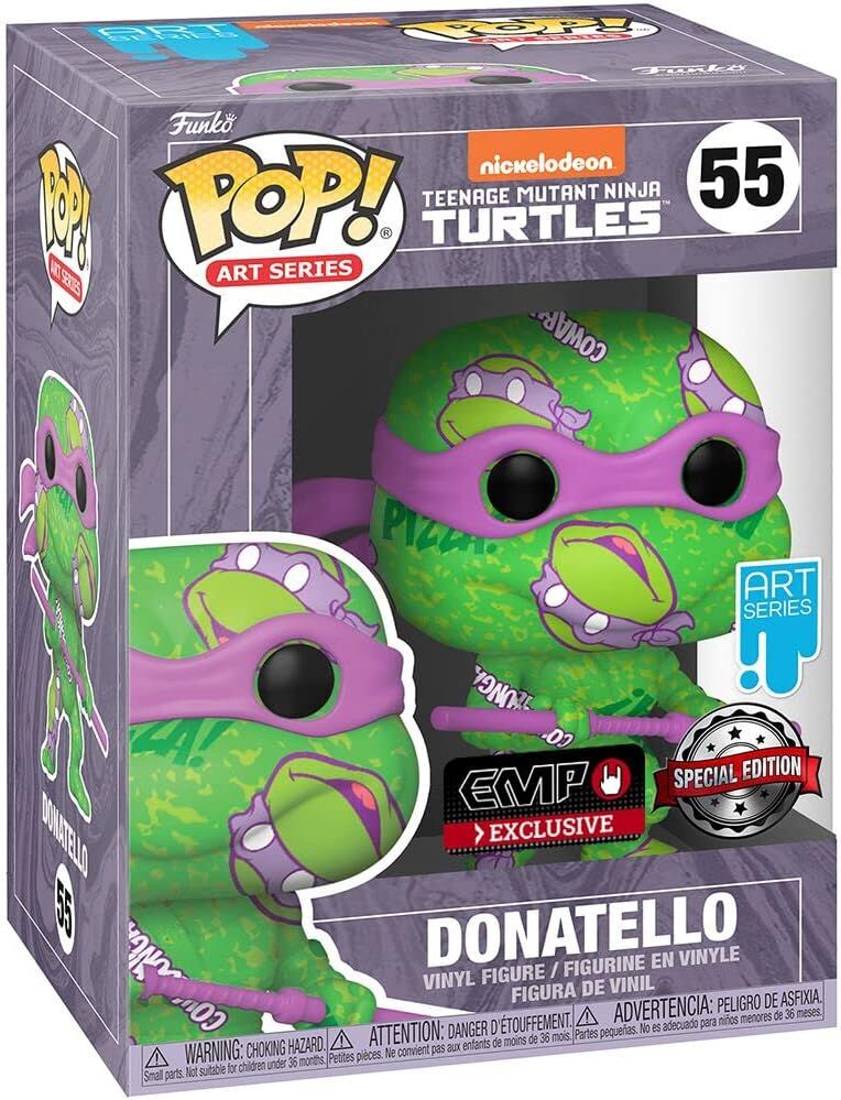 Teenage Mutant Ninja Turtles Donatello (Art Serisi) (Protector Box dahil) Vinil Figür 55 Üniseks Funko Pop! Standart