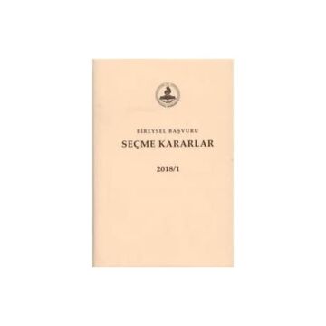 Bireysel Başvuru Seçme Kararlar 2018 (2 Cilt Takım)