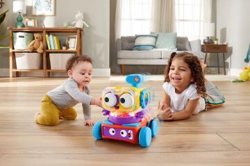 Fisher-Price 4'ü 1 Arada Eğlenceli Robot (Türkçe-İngilizce), 6 aylık, HCK43