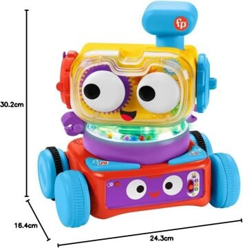 Fisher-Price 4'ü 1 Arada Eğlenceli Robot (Türkçe-İngilizce), 6 aylık, HCK43