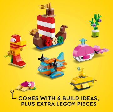 LEGO Classic Yaratıcı Okyanus Eğlencesi 11018-4 Yaş ve Üzeri Çocuklar için 6 İnşa Edilebilen Oyuncak İçeren Yaratıcı Oyuncak Yapım Seti (333 Parça)