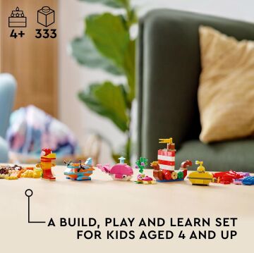 LEGO Classic Yaratıcı Okyanus Eğlencesi 11018-4 Yaş ve Üzeri Çocuklar için 6 İnşa Edilebilen Oyuncak İçeren Yaratıcı Oyuncak Yapım Seti (333 Parça)