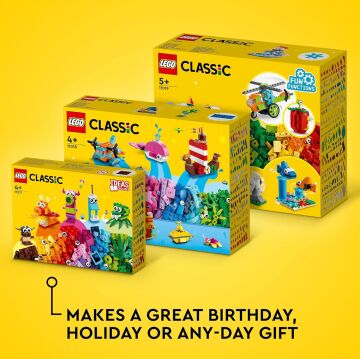 LEGO Classic Yaratıcı Okyanus Eğlencesi 11018-4 Yaş ve Üzeri Çocuklar için 6 İnşa Edilebilen Oyuncak İçeren Yaratıcı Oyuncak Yapım Seti (333 Parça)